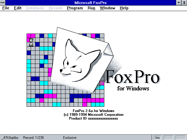 FoxPro for Windows 2.6 Title Screen (1994)